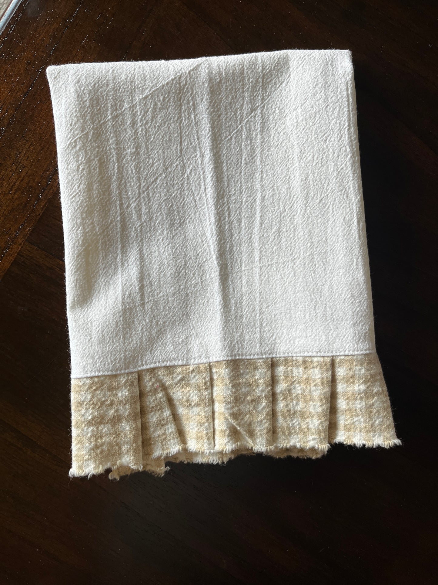 Flour Sack Tea Towel - Ruffled Taupe Check