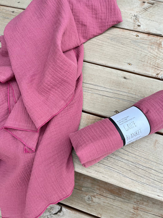 Double Gauze Baby Blanket - Raspberry