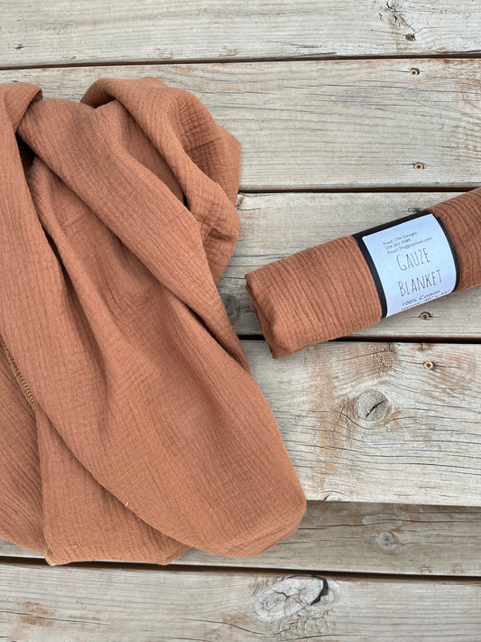 Double Gauze Baby Blanket - Rust