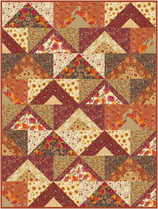 Fall Colors FINISHED QUILT TOP - top/binding only