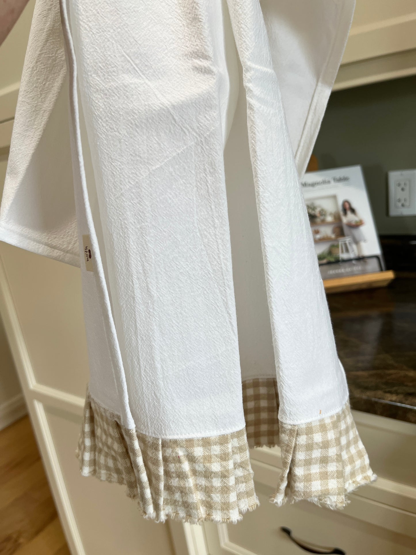 Flour Sack Tea Towel - Ruffled Taupe Check