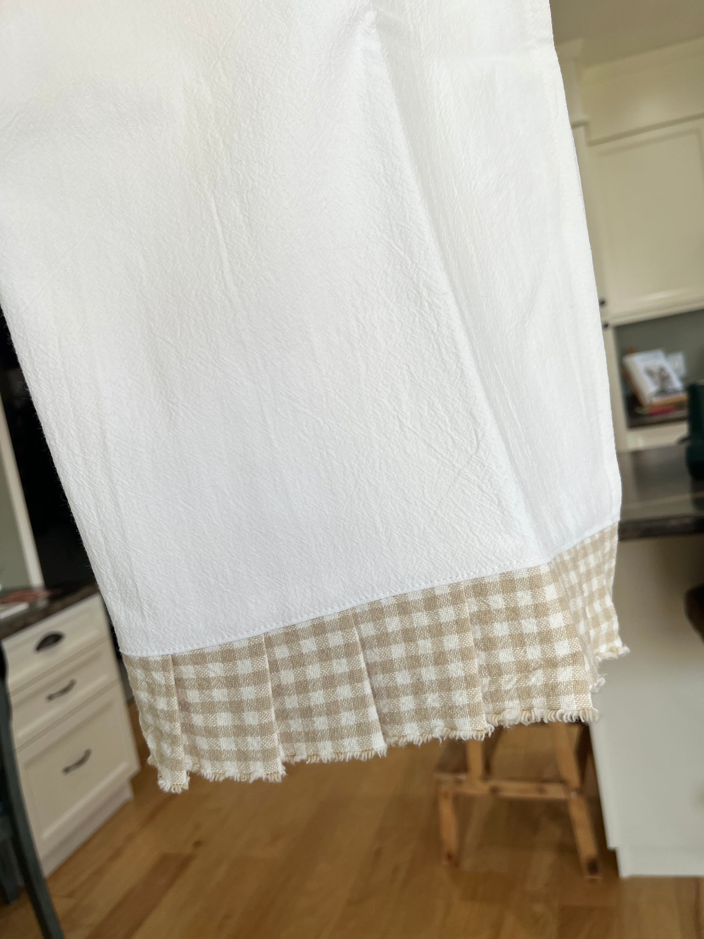 Flour Sack Tea Towel - Ruffled Taupe Check